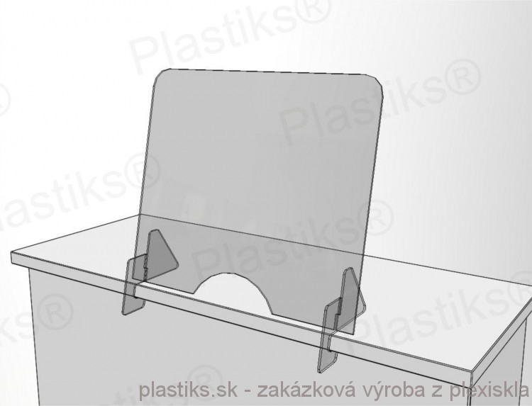 Fotografie 1 Ochranná bariéra z transparentného plexiskla na pulty